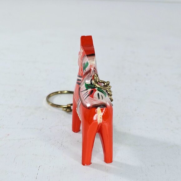 Vintage Swedish Dala Horse Keychain By Grannas A. Olsson - Picture 7 of 9